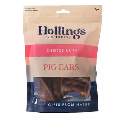 Pack of 2 Pig Ear Natural Dog Treats