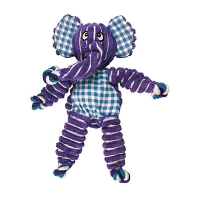 Home 37 KONG Floppy knots Elephant dog toy, purple and blue