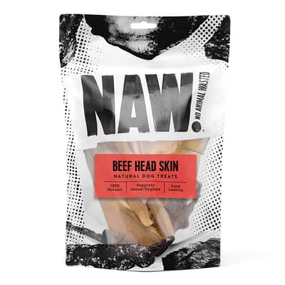 250g Pack of NAW Beef Head Skin Natural Dog Treats