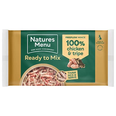 2kg bag of Natures Menu Chicken & Tripe Mince raw dog food