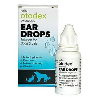 Home 18 Bottle and pack of Otodex Ear drops for cats and dogs