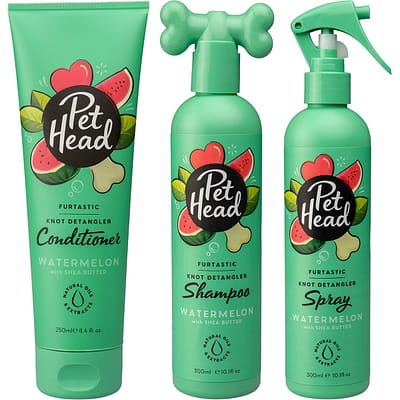 Set of 3 bottles of Pet Head Furtastic Dog Shampoo, Conditioner and Spray