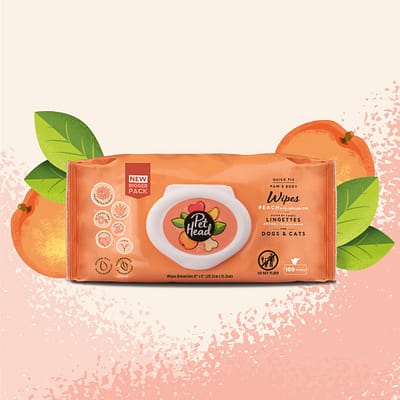 Pack of Pet Head Quick Fix Peach Wipes