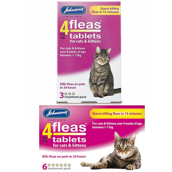 4Fleas Cat Flea Tablets 3 and 6 pack