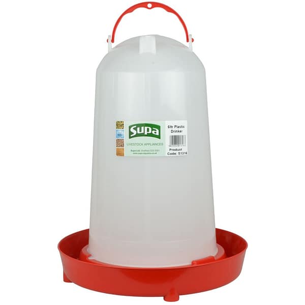 815055 Supa Red & White Poultry Drinker 6L