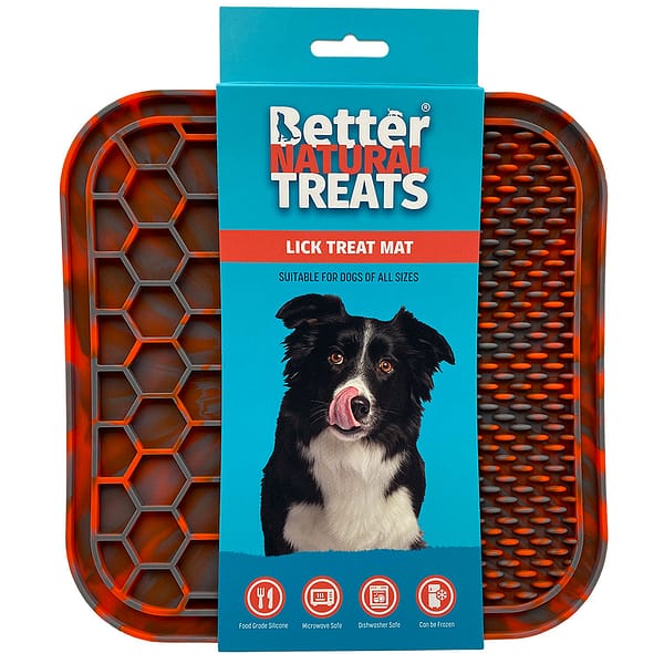 BNT Lick Mat Orange Grey on card 1024 BNT Lick Mat Orange Grey on card 1024