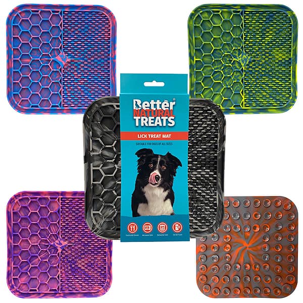 set of 5 colourful dog lick mats