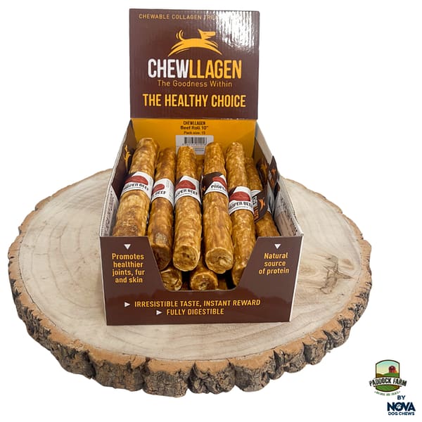 Chewllagen Beef Roll 10in Retriever Box 1000 Chewllagen Beef Roll 10in Retriever Box 1000