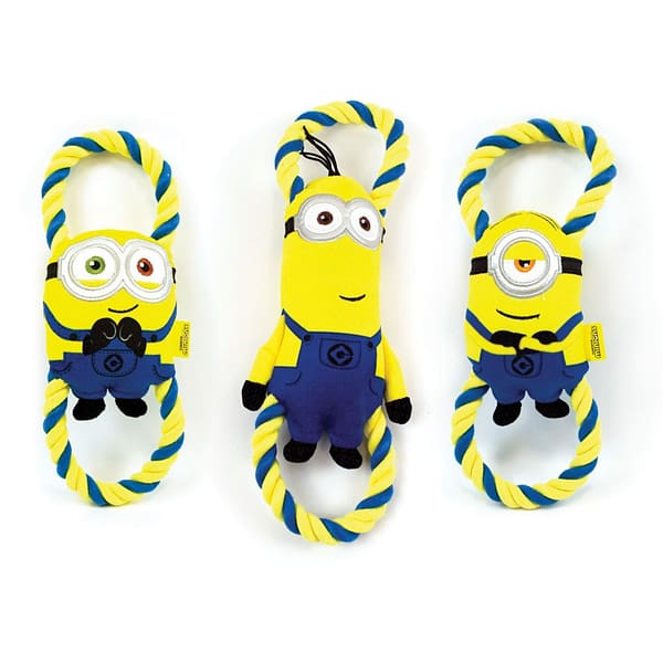 Set of 3 Minions Character Dog Tug Toys