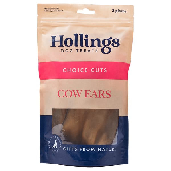 Pack of 3 Cow Ears Natural Dog Treat