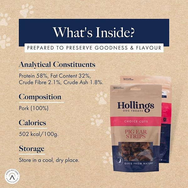 Hollings Pig Ear Strips 500g (2) Hollings Pig Ear Strips 500g (2)