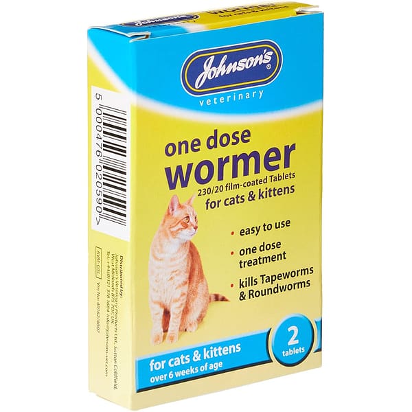Johnsons One Dose Easy Wormer for Cats Angled 1080px Johnsons One Dose Easy Wormer for Cats Angled 1080px
