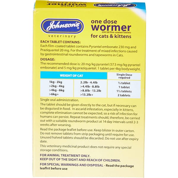 Johnsons One Dose Easy Wormer for Cats BOP 1080px Johnsons One Dose Easy Wormer for Cats BOP 1080px
