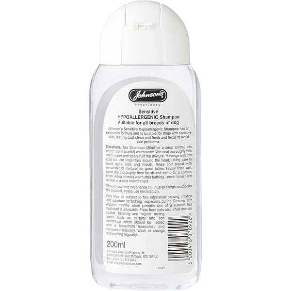 Johnsons Sensitive Hypo Shampoo 200ml Back 1000 Johnsons Sensitive Hypo Shampoo 200ml Back 1000