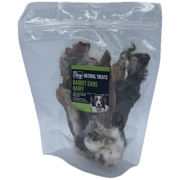 K9 Chew Co Hairy Rabbit Ears 100g 1080