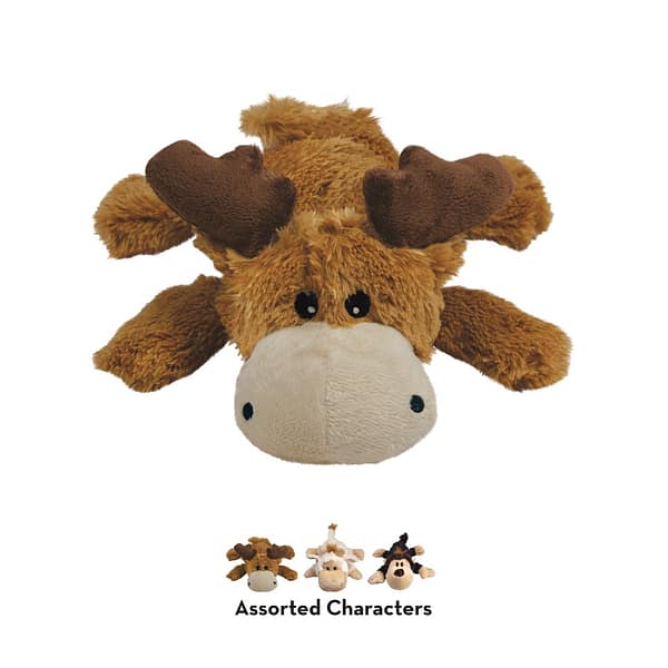 Cute Plush Moose dog toy with character options underneath