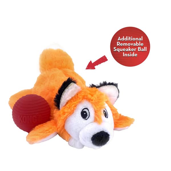 KONG Cozie Pocketz Fox Plush Dog toy