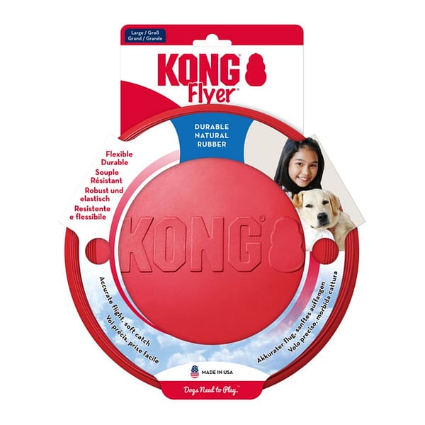Red KONG Dog Frisbee in packaging