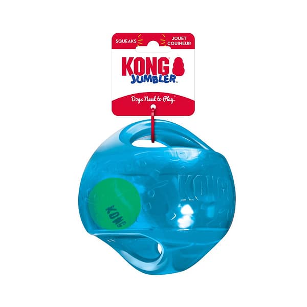 KONG Jumbler Ball Medium Blue on Card 1080px KONG Jumbler Ball Medium Blue on Card 1080px