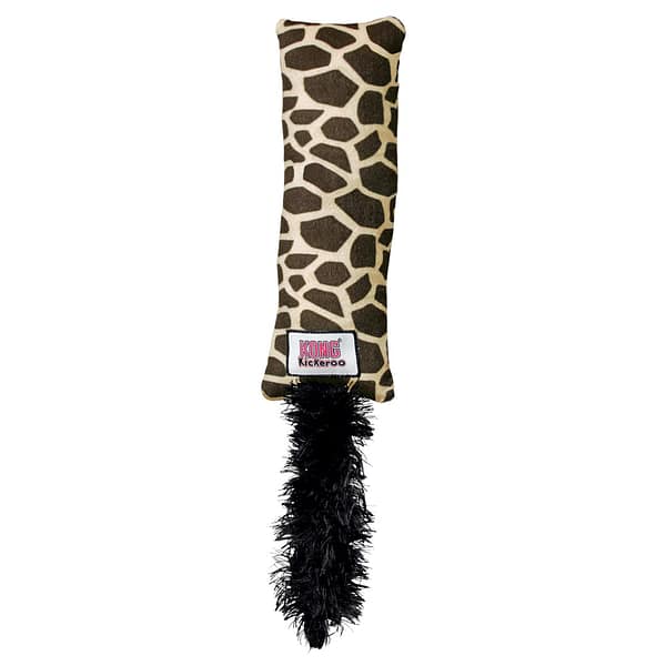 Giraffe Print Cat Kickeroo toy with furry tail