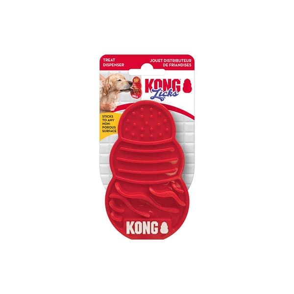 KONG Licks Small on pack 1024 Small KONG Licks Dog Lick mat on card hanger