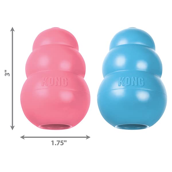 KONG Puppy Small Dimensions 1024 KONG Blue and Pink Puppy Small dog toy with dimensions