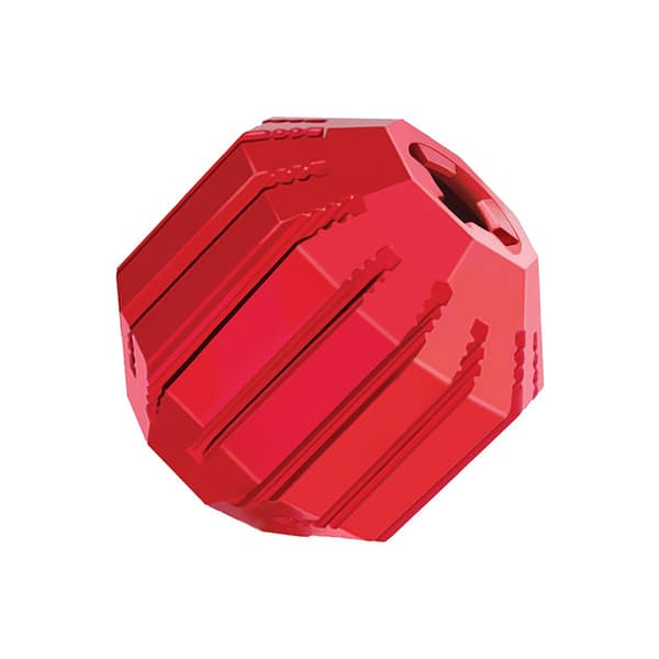 Red Slotted Rubber KONG Treat Ball Dog Toy