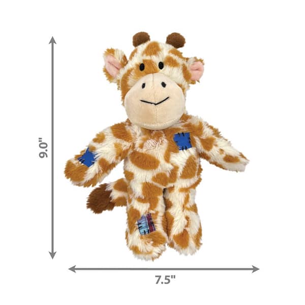 KONG Wild Knots Giraffe Sm-Med Dimensions 1024 KONG Giraffe dog toy with dimensions