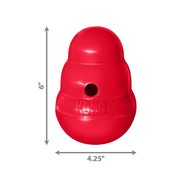 KONG Wobbler Small dimensions 1024 KONG wobbler treat dispenser dog toy with dimensions
