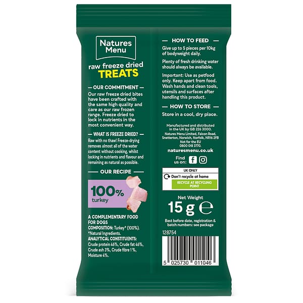 Natures Menu Raw Freeze Dried Treats Turkey Back 1080 Natures Menu Raw Freeze Dried Treats Turkey Back 1080