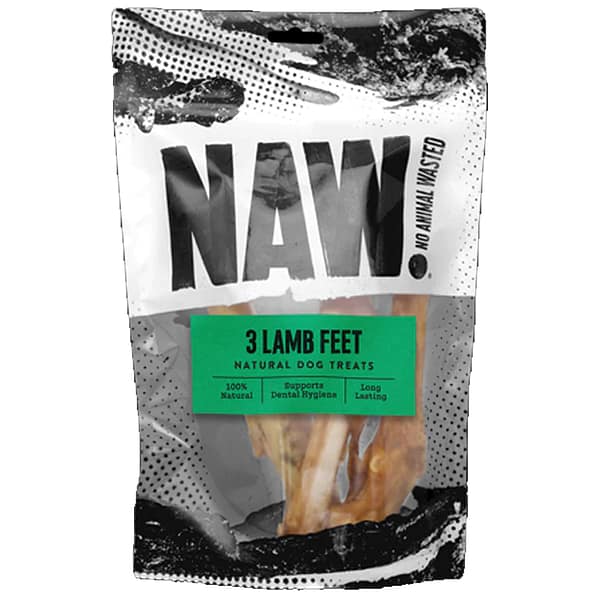 NAW Packet of 3 Lambs feet natural dog treat
