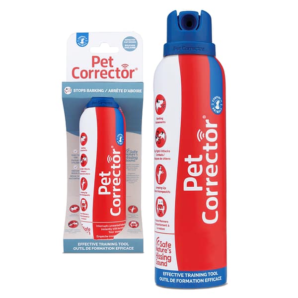 Can of Company of Animals Pet Corrector Spray with a packaged can in background