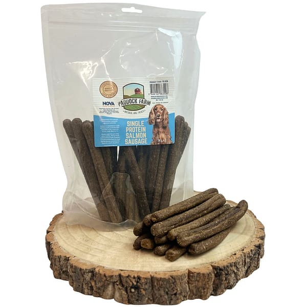 Single Protein Salmon Sausage Pack On Log