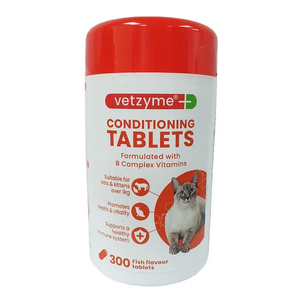 Vetzyme Cat Conditioning Tabs 300 NEW