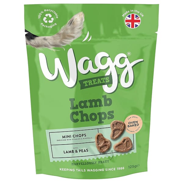 Green pack of Wagg Lamb Chop Dog treats