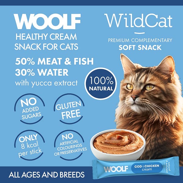 Woolf WildCat Creams Cod Chicken F&B 1080px Woolf WildCat Creams Cod Chicken F&B 1080px