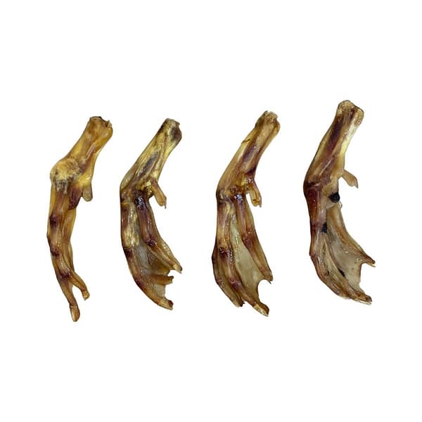 Set of 4 Air Dried Duck Feet Natural Dog treats