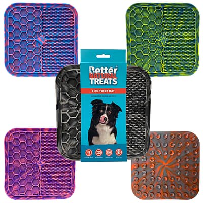 set of 5 colourful dog lick mats