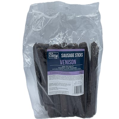 1kg Bag of Venison 20cm Sausage Sticks Dog Treats