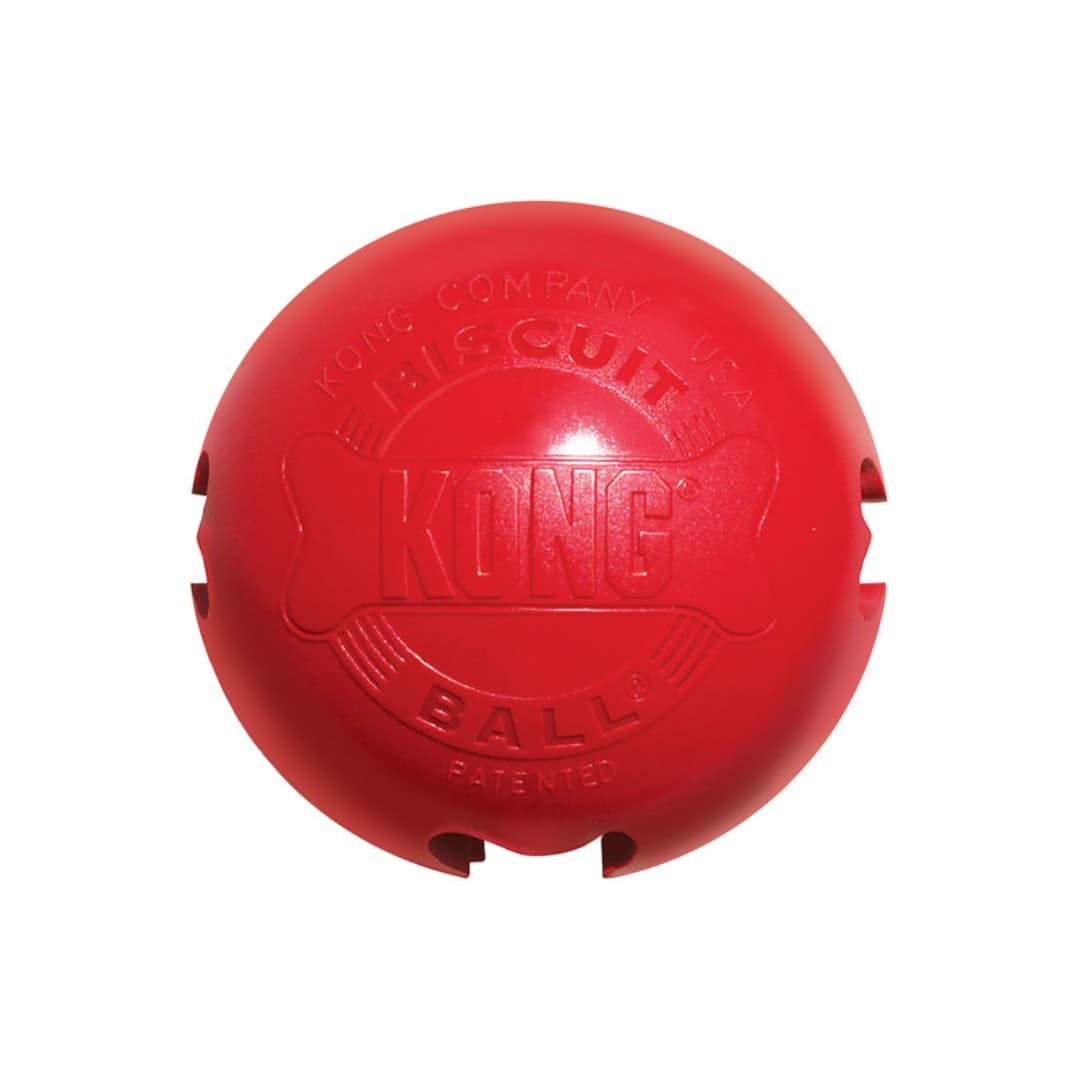 KONG Biscuit Ball Small 1 KONG red treat dispensing dog ball