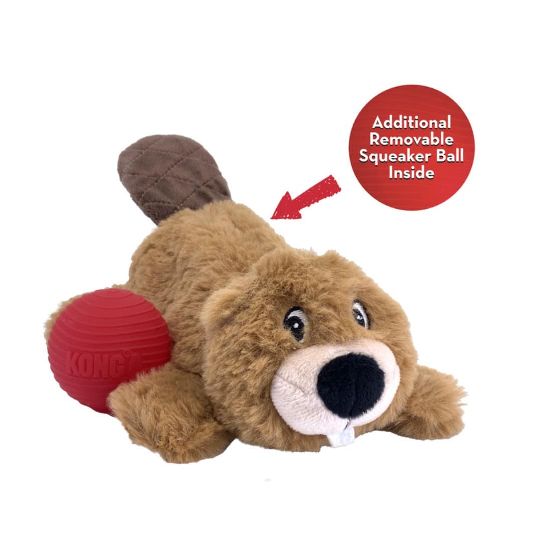 KONG Cozie Pockets Beaver 1 KONG Cozie Pocket Beaver Plush dog toy