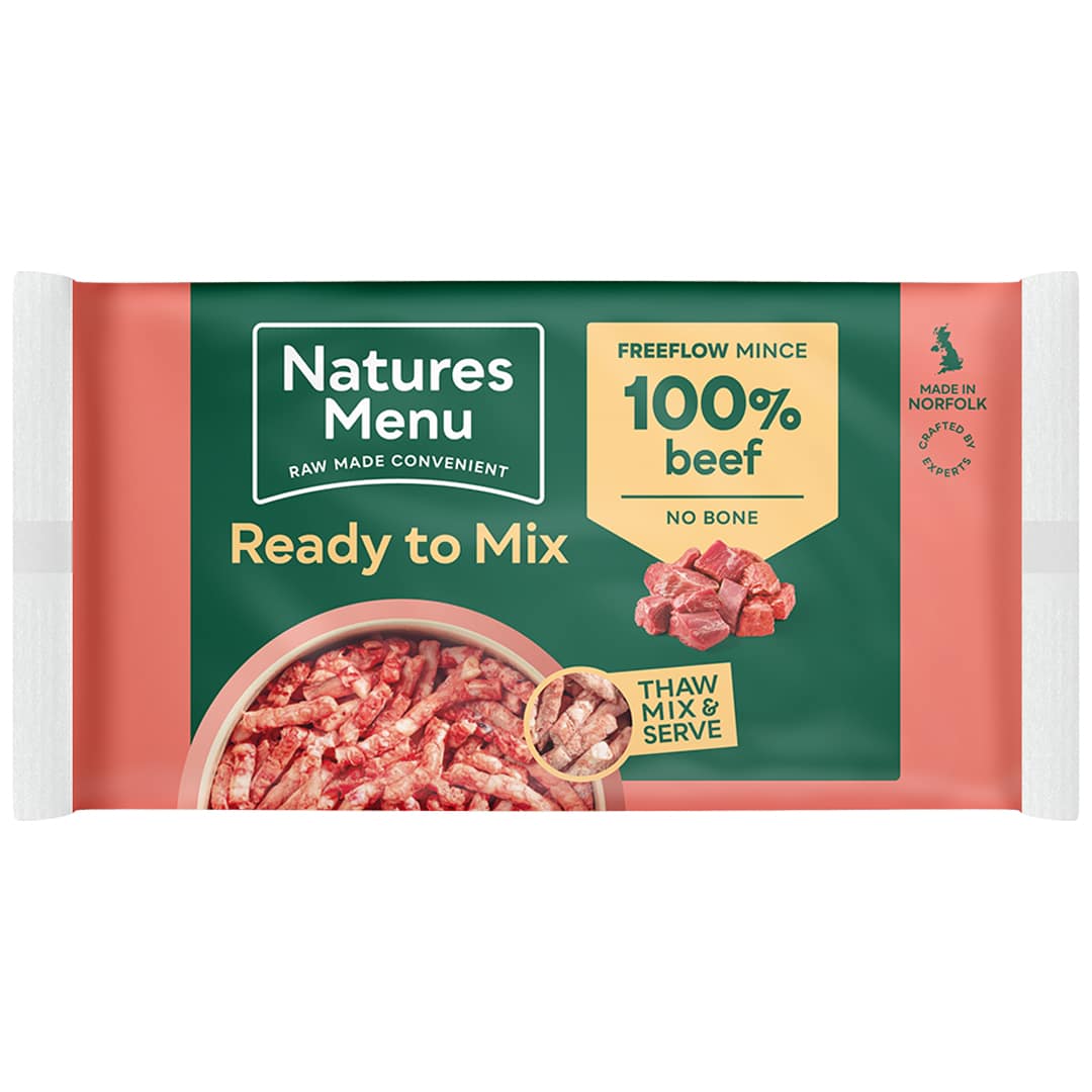 Natures Menu Raw Freeflow Beef Mince 2kg 1 2kg Bag of Natures Menu beef mince raw dog food