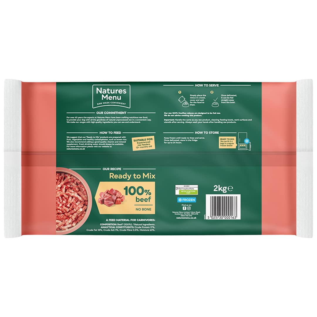 Natures Menu Raw Freeflow Beef Mince 2kg 2 Natures Menu Raw Freeflow Beef Mince 2kg - Image 2