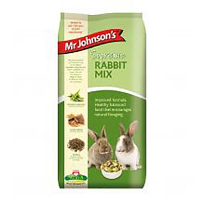 Small bag of Rabbit food with two rabbits on front