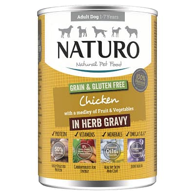 Naturo Adult Dog Grain & Gluten Free Chicken in Herb Gravy 390g 12pack