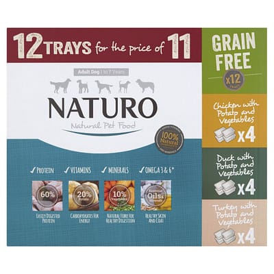 Naturo Adult Dog Grain Free Variety Trays 400g 12pack