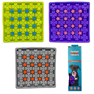 Set of 3 Flower Dog Lick mats