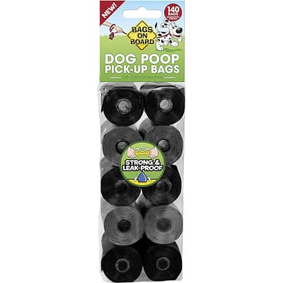 Pack of 10 Black & Grey Rolls of Dog Poo Bags