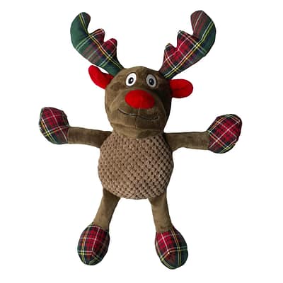 HappyPet Festive Waffle Reindeer Christmas Dog Toy