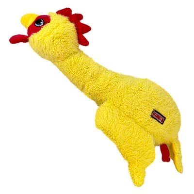 KONG Scruffs Yellow Chicken plush dog toy